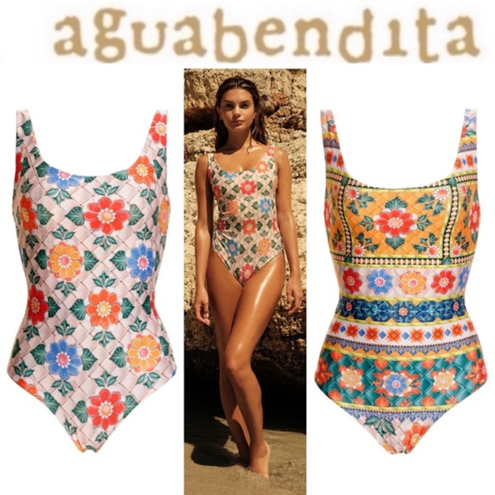 Agua Bendita Multicolor Floral One Piece Swimsuit